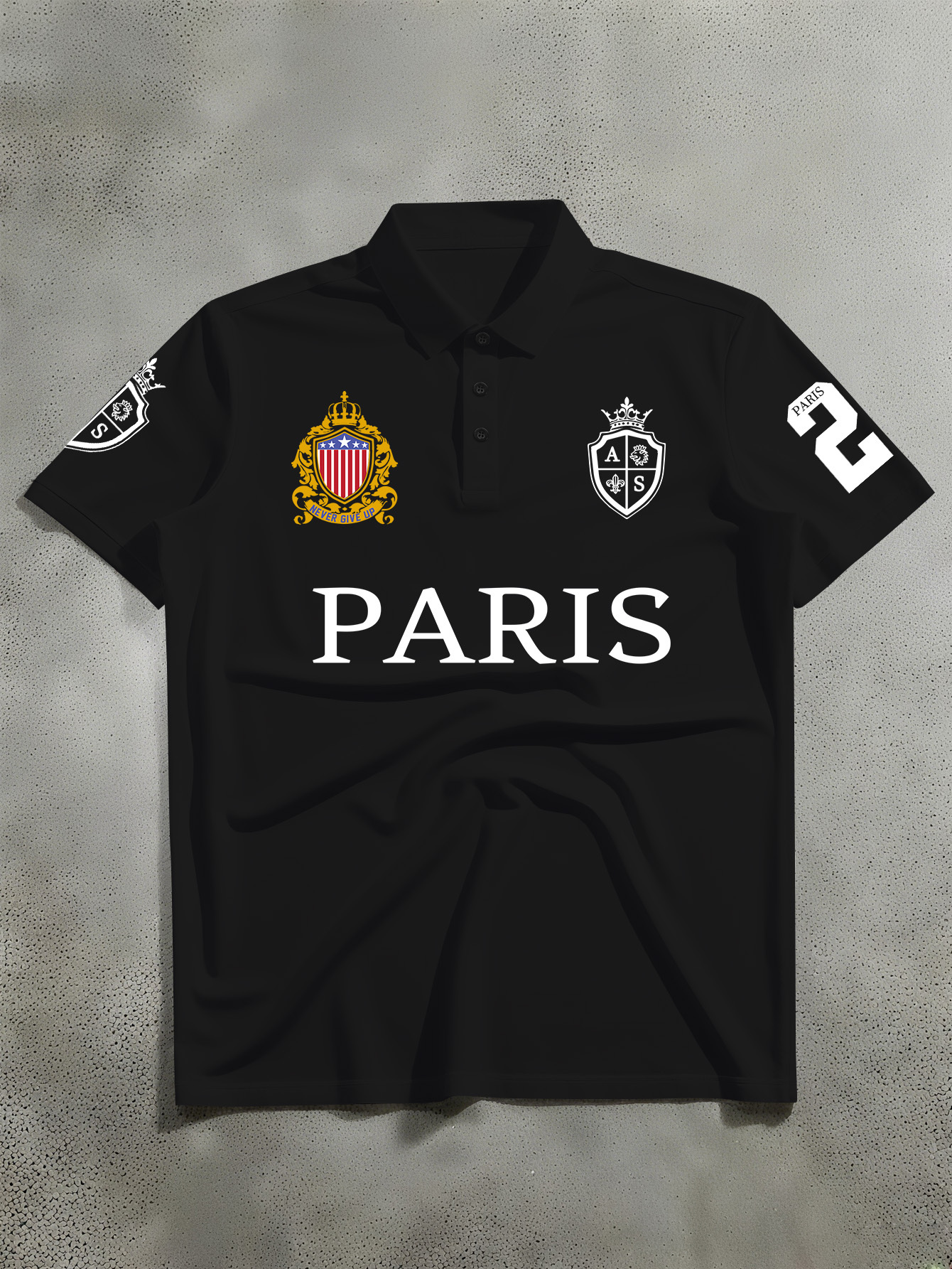 2026夏新作メンズ半袖ポロシャツ、Paris「Paris」レタープリントポロシャツ、アウトドアスポーツに最適