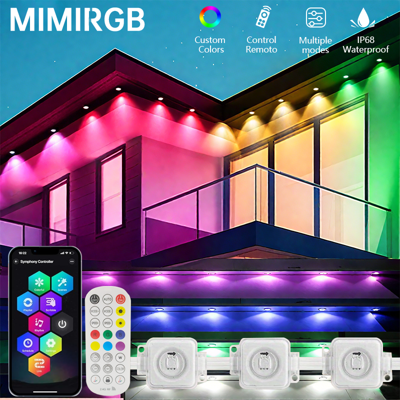 MIMIRGB 軒ライト常設屋外 LED ライトストリングストリップアプリスマート DLY 自動シーン照明効果クリスマスホリデー装飾