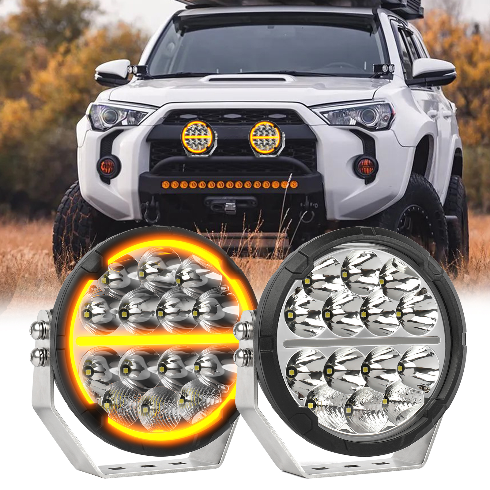 BraveWAY 6.5 インチ LED ドライビングライト オフロードトラック UTV 4WD 4x4 トヨタ用ハマー用ジープ用フォード 9 インチ LED ワークライト