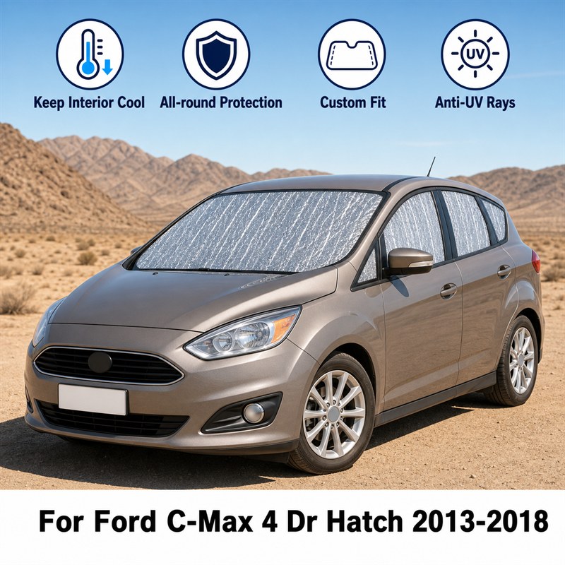 フォード C-Max 4 Dr ハッチ 2013-2018 フルセット車の窓サンシェード UV ブロックプライバシー断熱折りたたみ車のカーテン