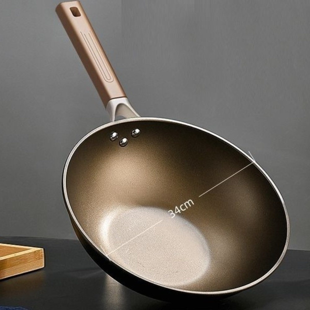30/32/34 センチメートル鋳鉄フライパン防錆プロのチタンフライパンノンスティックキッチン調理器具レストランシェフポット