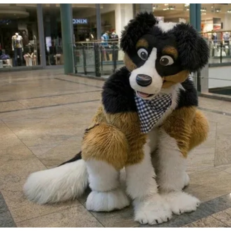 黒茶色白ハスキー着ぐるみ毛皮キツネ犬オオカミマスコット衣装毛皮の衣装ハロウィンクリスマス大人スーツ誕生日パーティー