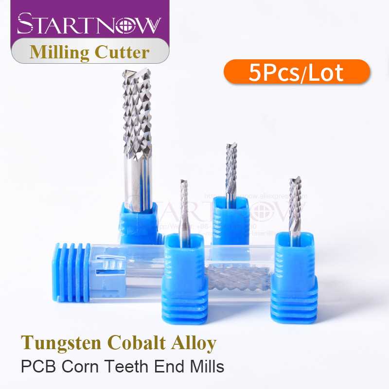 Startnow 5 個コーンフライスカッター 3.175/4/6/8 ミリメートル SHK 超硬タングステン PCB エンドミルビット彫刻機 CNC ルーター切削工具