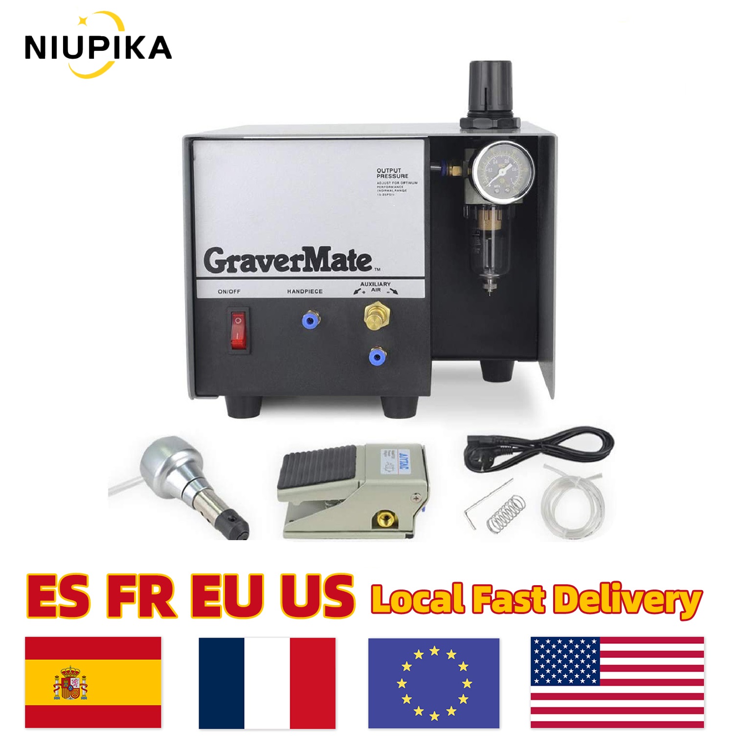110V/220V 空気圧衝撃彫刻機 GraverMate ジュエリー彫刻機製造装置シングルエンド Jewerly 空気彫刻機