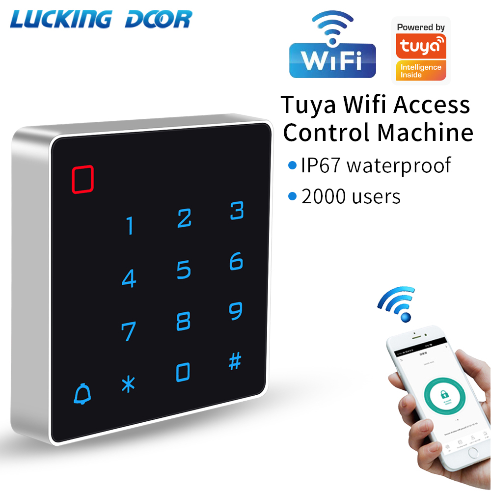 スタンドアロン サポート Tuya アプリ スマート バックライト付きドア アクセス コントロール キーパッド EM アクセス コントローラー RFID カード ウィーガンド リーダー 2000 ユーザー
