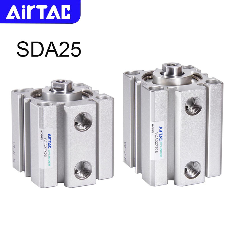 AIRTAC オリジナル空気圧 SDA25 コンパクトシリンダーストローク 5 10 15 20 25 30 35 40 45 50 60 70 75 80 90 100 ミリメートル複動