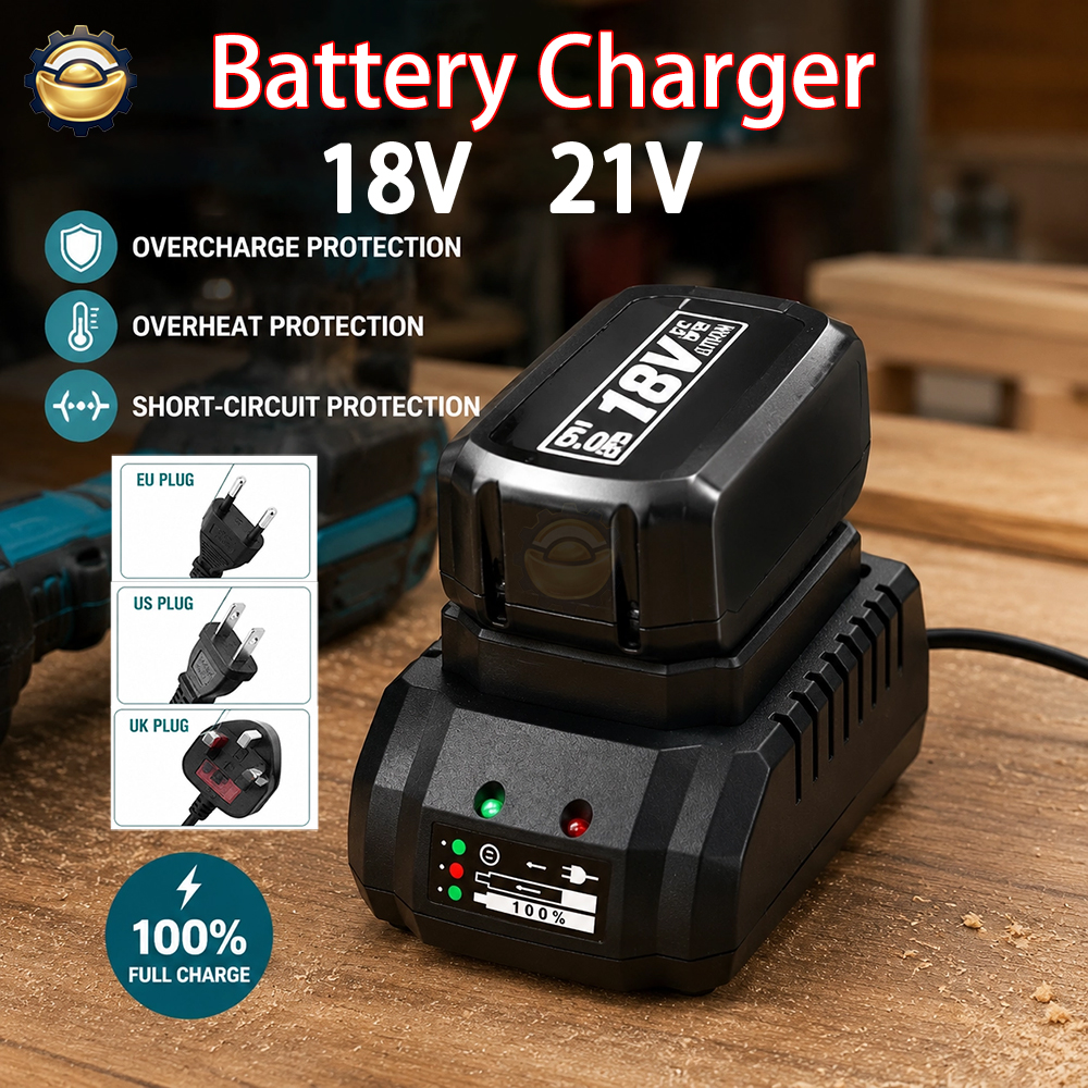 18V 21V リチウムイオン電池充電器 EU/米国/英国プラグ交換用リチウム電池充電器マキタ BL1415 BL1815 BL1830 BL1850 新しい