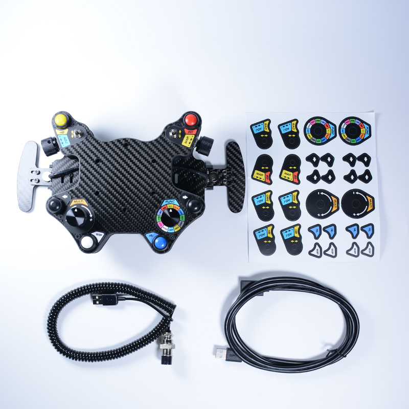 Sim Racing ステアリングホイールハブボタンボックスカーボンファイバーデュアルパドルシフター PC シミュレーターレーシングゲームパーツ