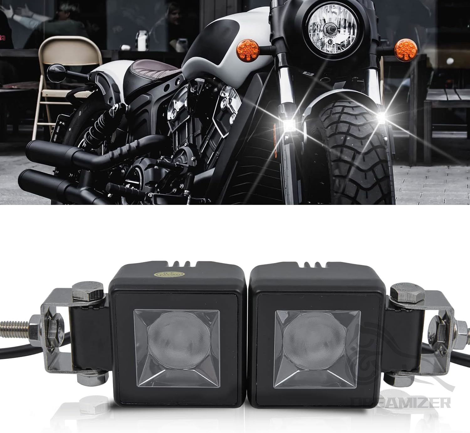 12V スクエア LED ヘッドライトオートバイヘッドライトオートバイ補助 LED スクエアオートバイヘッドライト防水ドライビングフォグライト