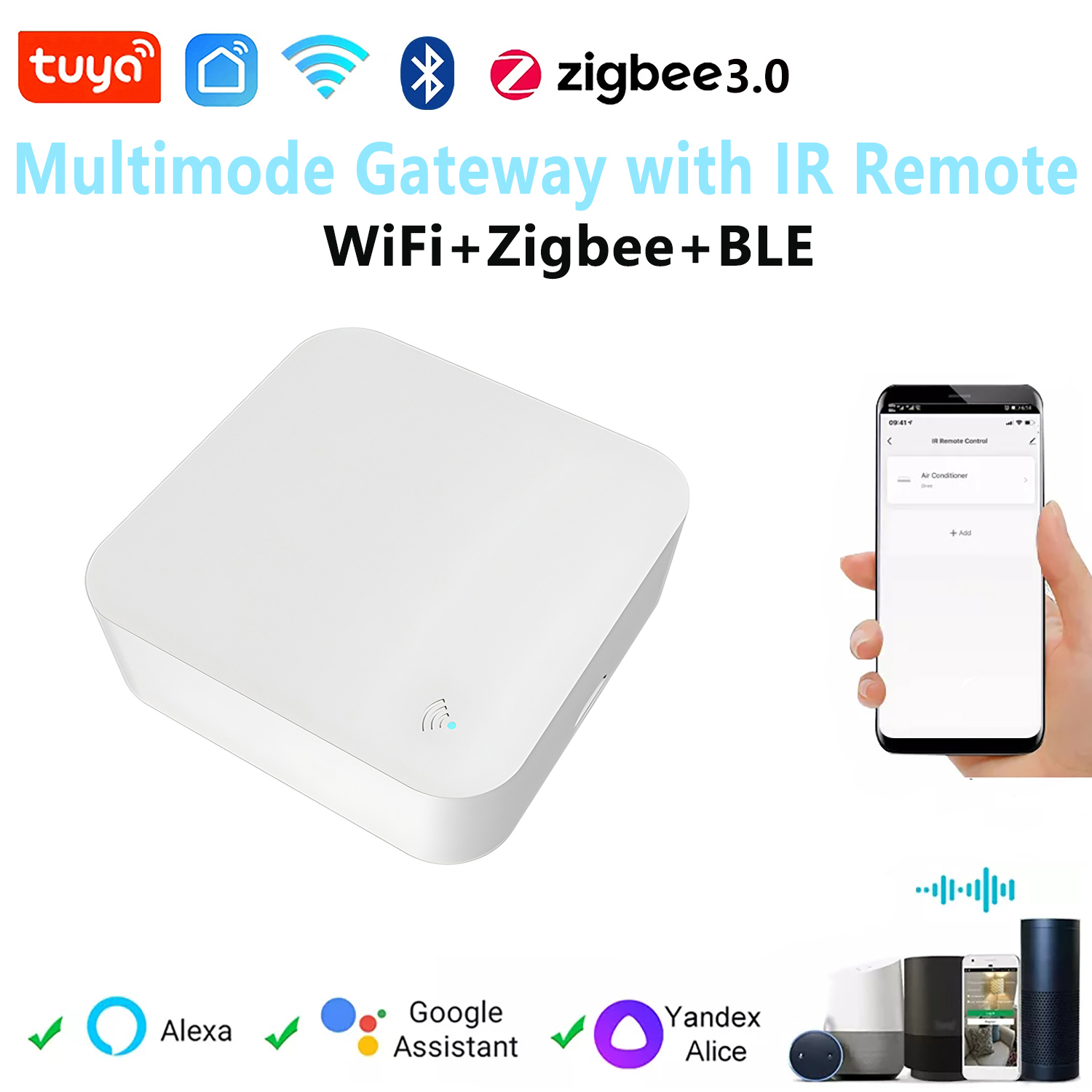 Tuya スマートホーム WiFi Zigbee Bluetooth マルチモードゲートウェイハブ IR リモート音声制御スマートシーンオートメーション DIY 学習