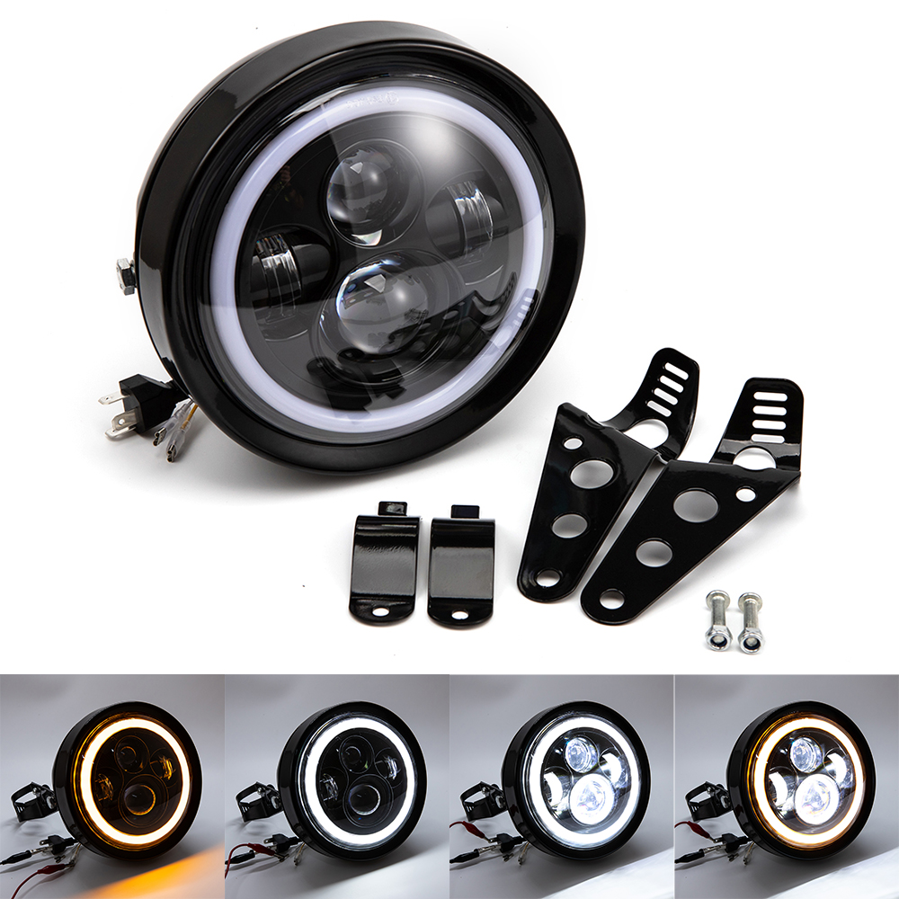 7 インチ "ユニバーサルオートバイ LED ヘッドライトヤマハ XJR 400 1200 1300/カワサキ ZRX 400/スズキ GSF バンディット 400 650 SV650