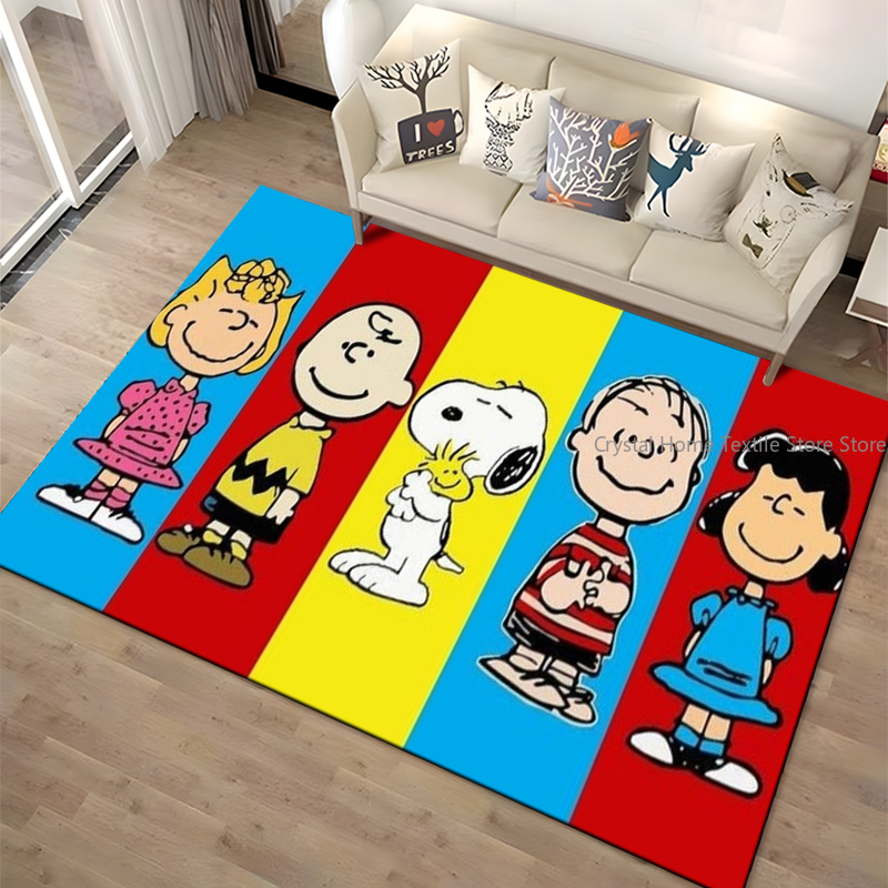 Cartoon Snoopy HD Printed Rugs Carpet For Living Room Home Decoration Children's Crawling Living Room Area Rug Game Floor Mat