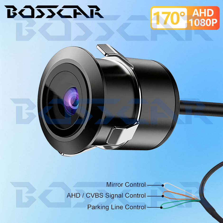 BOSSCAR AHD1080P 車フロントリアビューバックアップカメラ 170° 魚眼レンズフル HD ナイトビジョン車両リバースカメラユニバーサル G301