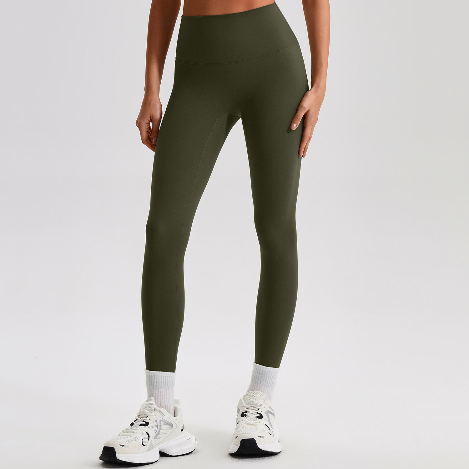 Solid Color Athletic Legging Sport Women Fintess High Waist Yoga Pant Soft Comprehensive Training Jog100%squat Proof Compression