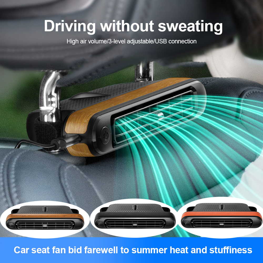 ポータブル車ファン後部座席電気冷却ファン空調 3 速度調整可能な自動車インテリア車の空気ファン