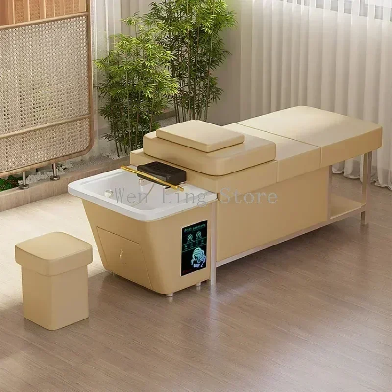 XinSheng 多機能タイ式マッサージテーブル シャンプーベッド 水循環燻蒸盆地 ヘアサロン スパ家具付き