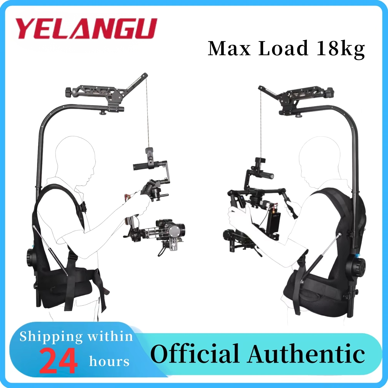 YELANGU ビデオ フィルム カメラ プロフェッショナル ジンバル スタビライザー 最大負荷 18kg デジタル一眼レフカメラ用
