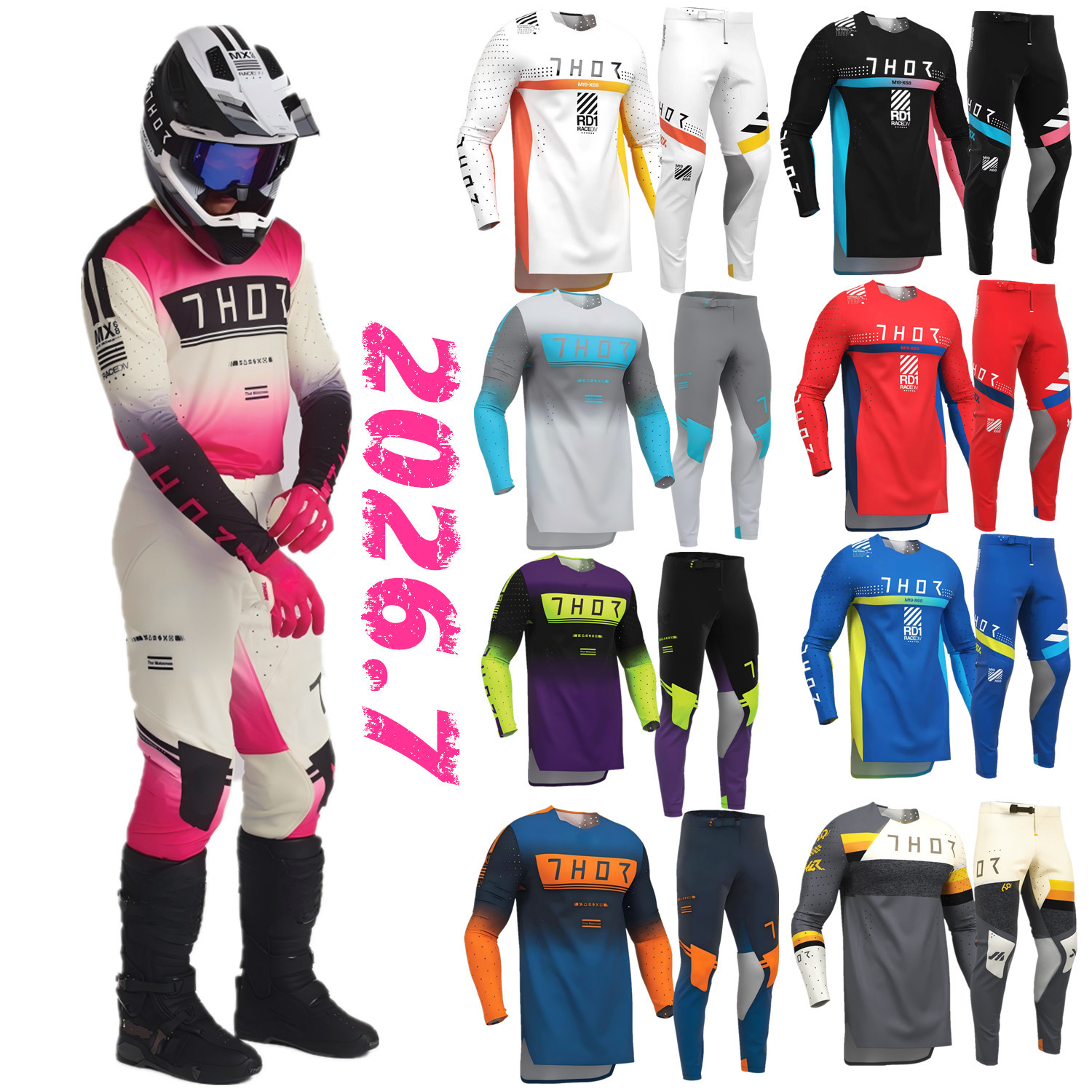2026 新 180 MX モトクロスジャージとパンツレースコンボエンデューロ DH ダートバイクギアセットオフロード MTB ATV モトスーツ