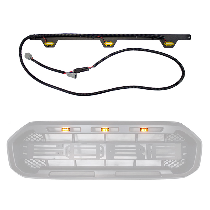 LED グリルアンバーライトバー 19RR プラグアンドプレイ 3 LED ラプターグリルライトフォードレンジャー 2019-2021 自動車部品