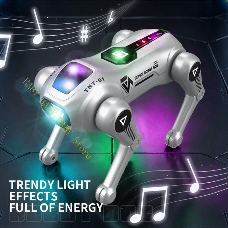 リモコン、音声応答、LEDライト、動き回る子供向けの屋内ファミリープレイを備えたプログラム可能なロボット犬用おもちゃ