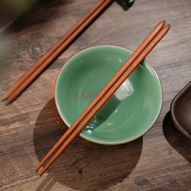 家庭用紫檀箸10膳セット、カビに強い、無塗装、無ワックス、無垢材、滑り止め。