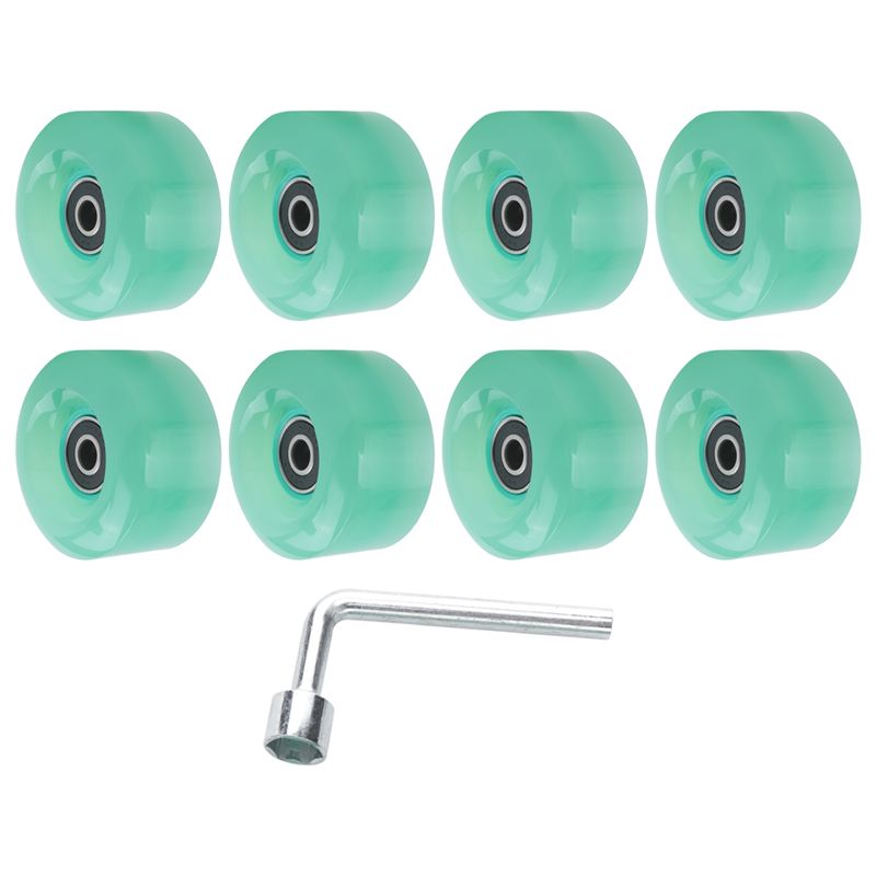 1B-8Pcs 58Mmx32mm,82A Outdoor/Indoor Quad Roller Skate Wheels,PU Wheels Replacements Double-Row Roller Skating Accessories