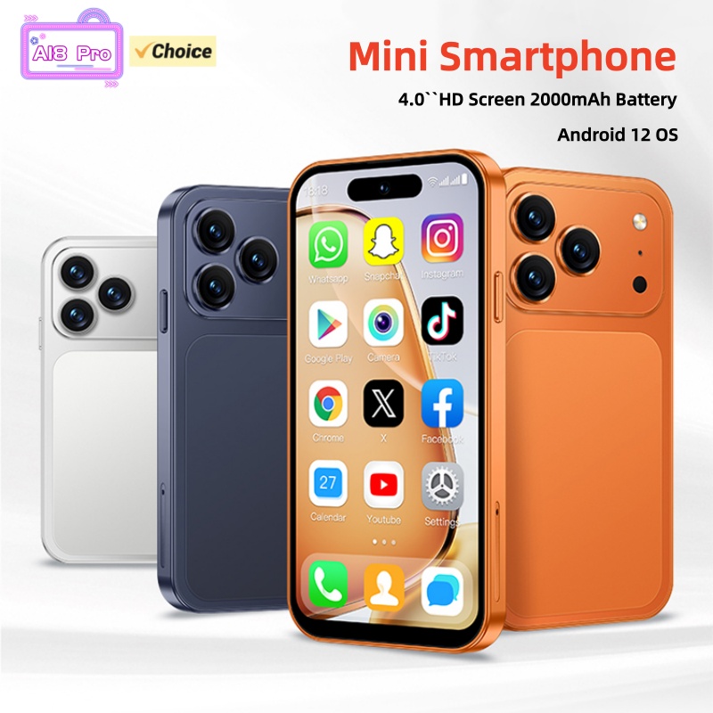 ONEMYTH A18 Pro 4G ミニスマートフォン 4.0 インチ MTK クアッドコア 2GBRAM 16GB ROM LTE デュアル SIM 2MP Type-C Android 携帯電話顔ロック解除