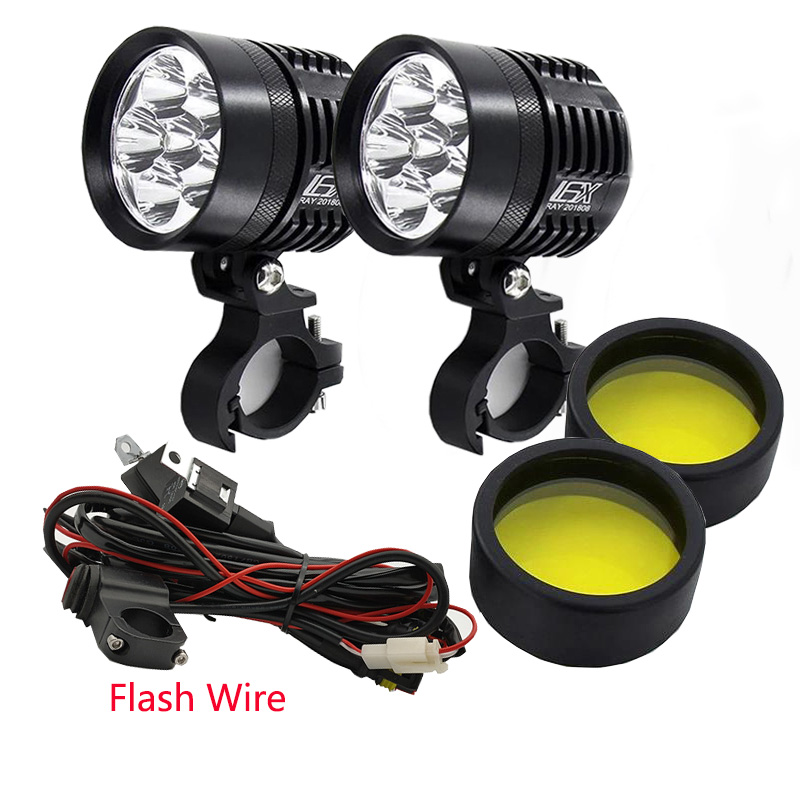 2 個ユニバーサル L6X ヘッドライト LED オートバイバイク 8000LM モトスポットライト防水霧スポットモト電球超高輝度 12V