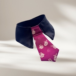 Premium Silk Dog Necktie Tango-Chirimen Textured Fabric High-end Dog Tie Lucky Rabbit Pattern Available in (S) (M) (L) (XL)