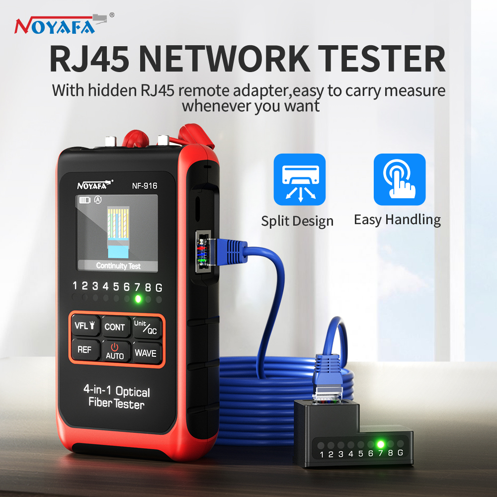 Noyafa NF-916 4 in 1 光ファイバパワーメータ視覚的障害ロケータ VFL REF FC SC ST Rj45 光ファイバケーブルテスターネットワークツール