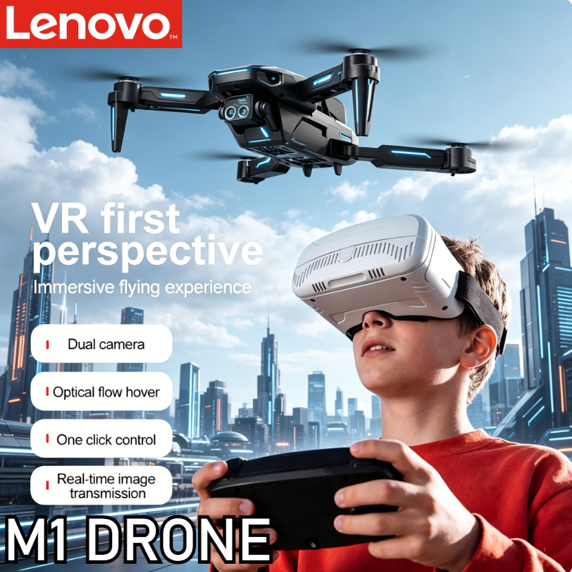 Lenovo M1 折りたたみ式空中ドローン オプティカル フロー ポジショニング VR メガネ付き RC クアッドコプター HD カメラ ポータブル屋外航空機