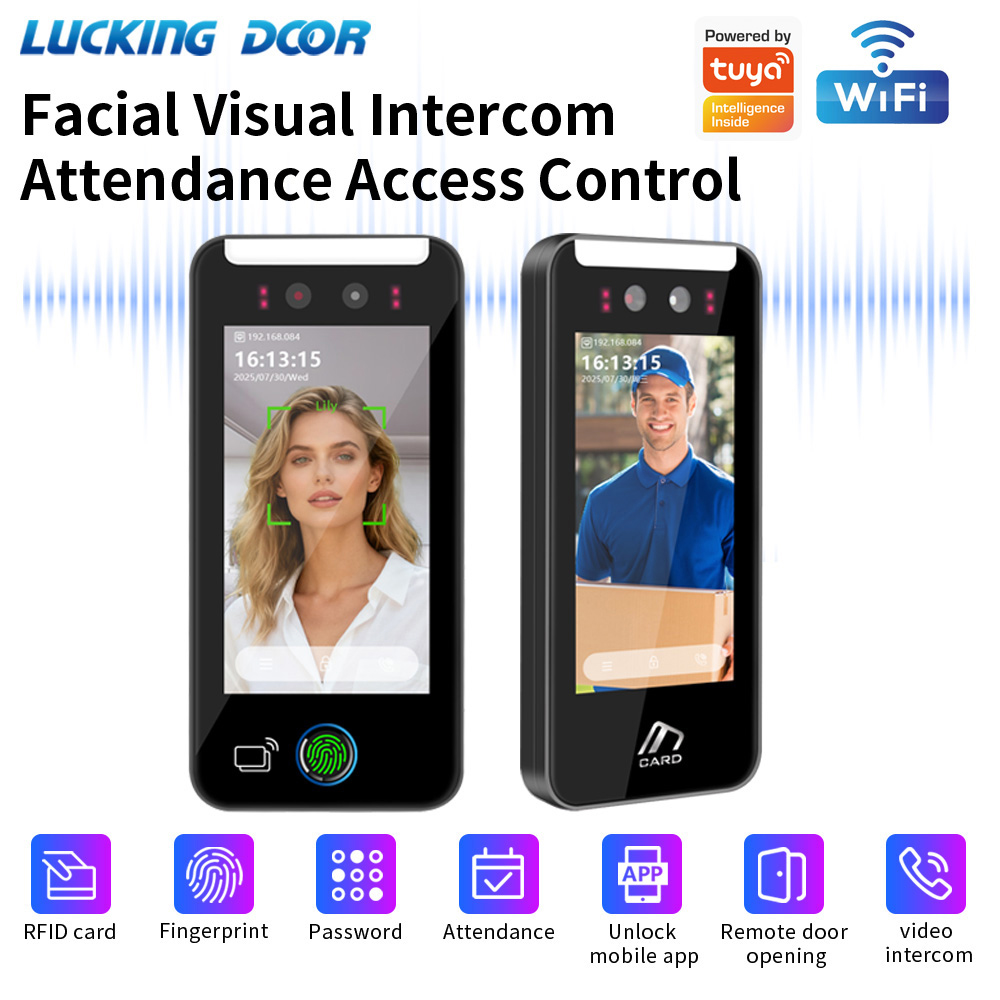 5 インチ ビデオ インターホン ドアベル 顔認識 Wifi サポート Tuya APP アクセス制御 従業員時間出席 無料クラウド API MQT