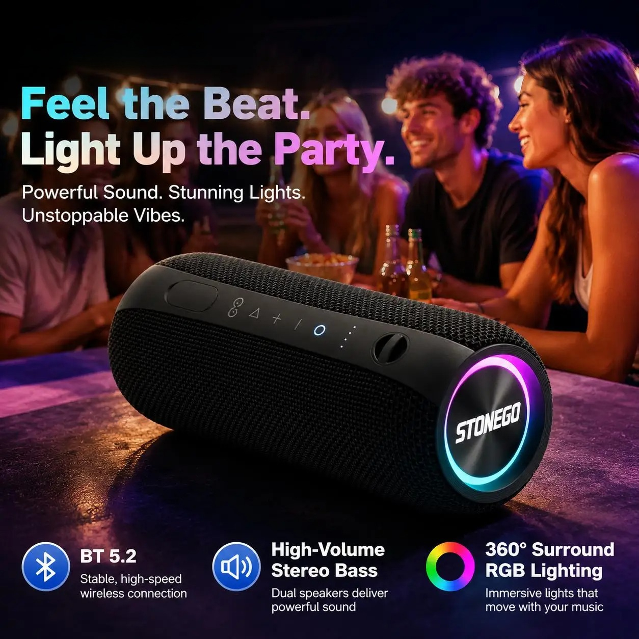 サイバーパンク ワイヤレス Bluetooth スピーカー TWS トゥルー ワイヤレス ステレオ RGB LED ホーム アウトドア パーティー PC ゲーム デスク装飾用 ポータブル オーディオ システム 豊かな低音 クリアなサウンド マルチデバイス互換性 USB TF Ca