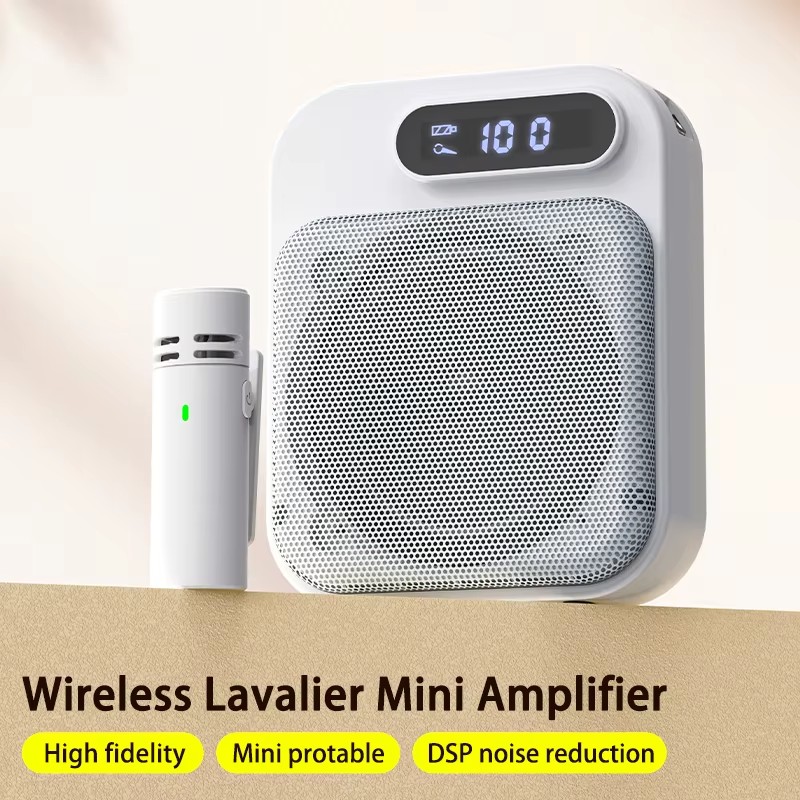 ポータブル Bluetooth インテリジェント ノイズ キャンセリング ワイヤレス ラベリア マイク ツアー ガイド用軽量ミニ音声アンプ