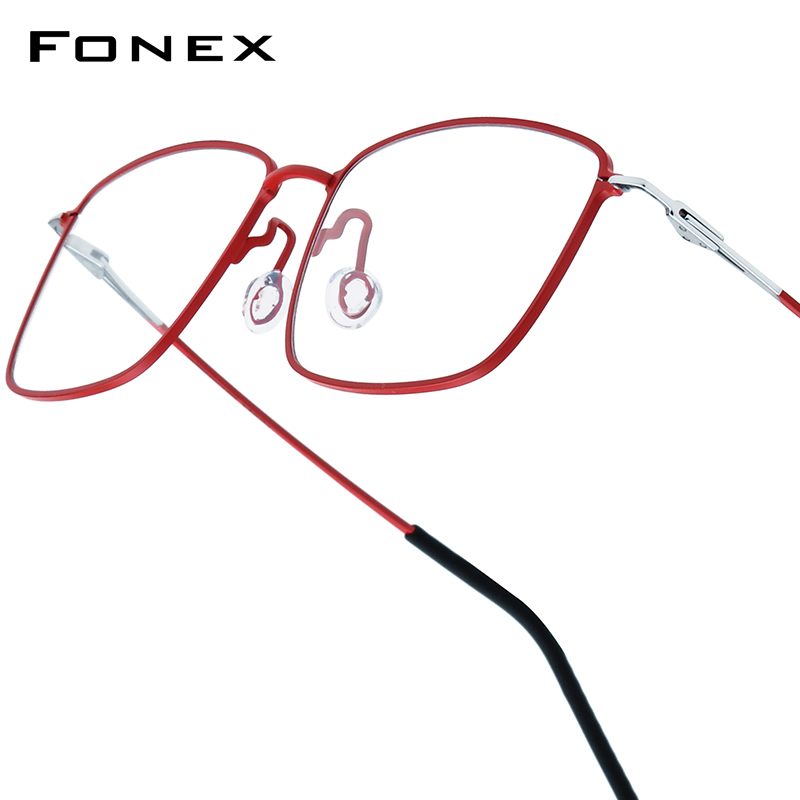 FONEX チタンメガネフレーム男性ブランドデザインスクエア韓国 Japaness 超軽量眼鏡 Morten ネジなしデンマーク眼鏡 5913