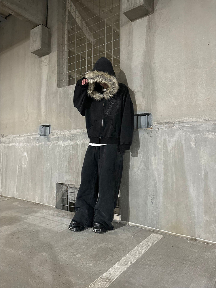 秋冬 Y2k 女性美的原宿フェイクファー襟パーカー服グラフィックヒップホップパンクゴシックジップアップパーカー 2026 新しい