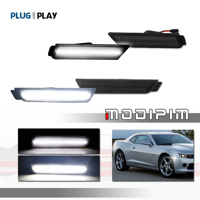 白色 LED フロント/リアフェンダーサイドマーカーインジケーターライトターンシグナルライト 2010 2011 2012 2013 2014 2015 シボレーカマロ