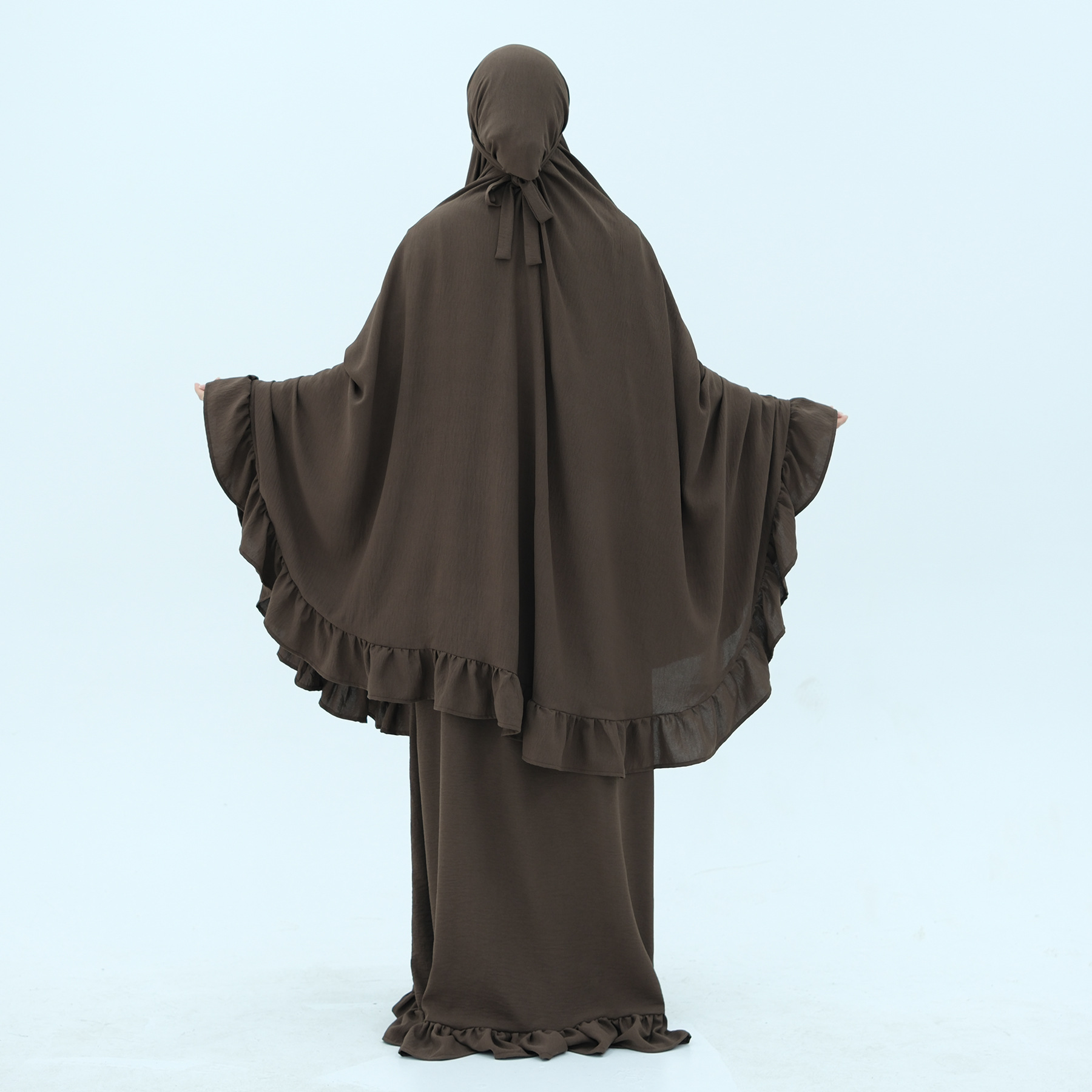 2 個ラマダンイスラム教徒の女性の祈りのドレスヒジャーブセットイードジェラバ Khimar Jalabiya アラビアローブブルカイスラム服カフタンアバヤガウン