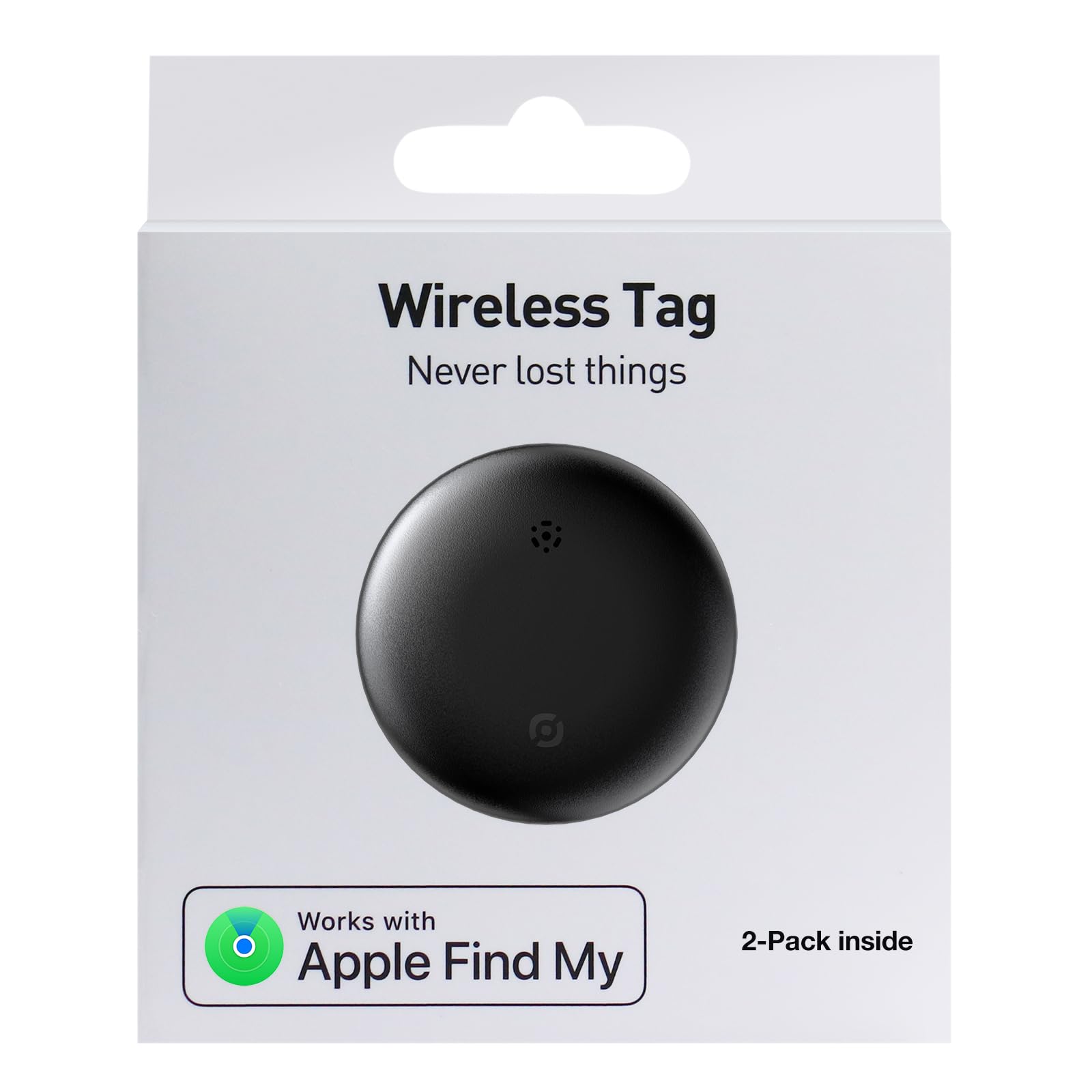 Air Tag-2 パック: iOS Find My Bluetooth トラッカー、鍵/荷物/バックパックに最適、iOS のみ、Android とは互換性なし