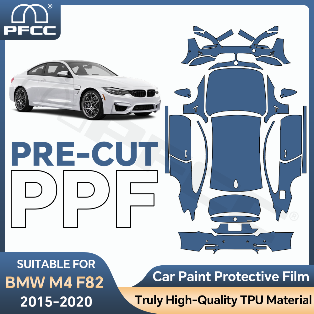 プレカットペイント保護フィルム BMW M4 F82 2015-2020 アンチスクラッチ自己修復クリア TPU PPF カーラップアクセサリー