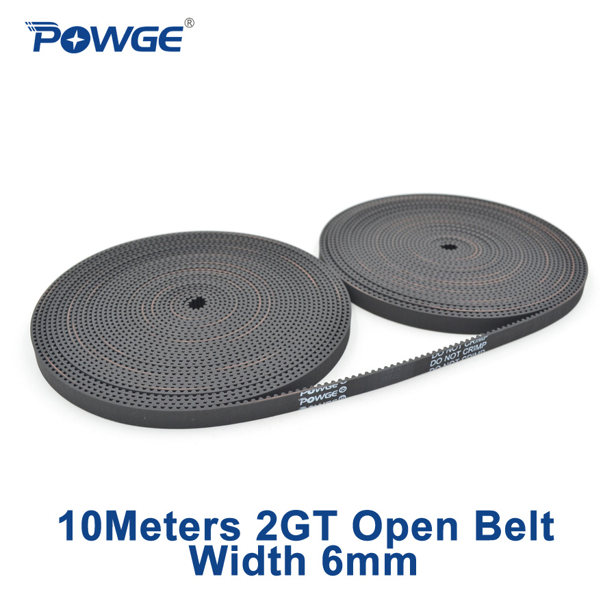 POWGE 2MGT 2M 2GT GT2 オープン同期タイミングベルト 2M-6 2GT-6 幅 6 ミリメートルゴム小さなバックラッシュリニアモーション 3D プリンタ 10 メートル