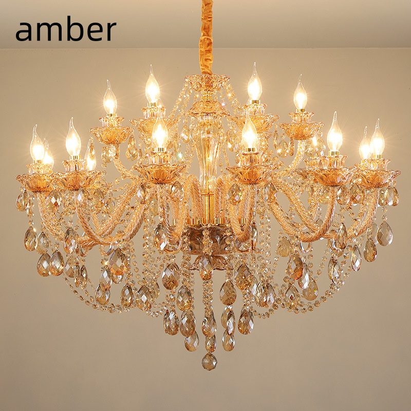 French Luxury Crystal Living Room Chandelier Bedroom Villa Lobby Designer Restaurant Hotel LED Pendant Lamp Interior Decor Light