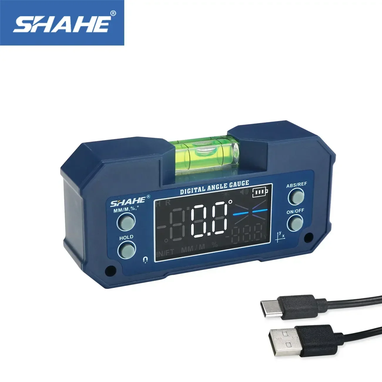 SHAHE デジタルレベル傾斜計 2 軸電子分度器充電式ベベルボックス電子レベル角度ファインダーゲージ