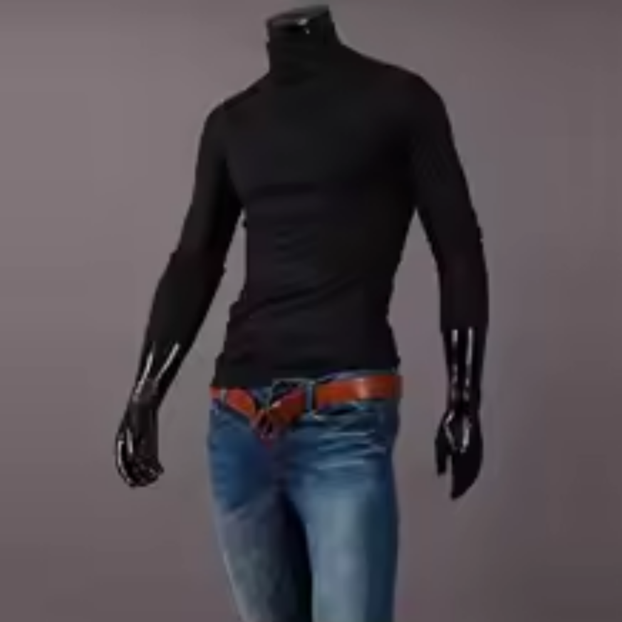 熱下着トップス男性冬服サーマルシャツ秋メンズ冬タイツハイネック薄型スリムフィット長袖 Tシャツ