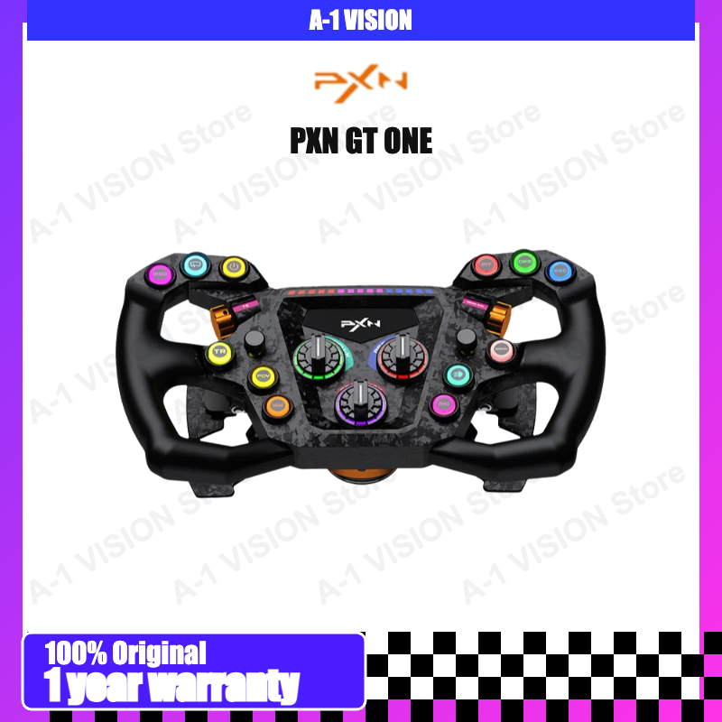 *PXN GT ONE レーシング シミュレーターのカスタマイズ可能なボタン、カーボンファイバー パドル、F1 フォーミュラ クイック リリース、ゲーム ステアリング ホイール (GT ホイール)