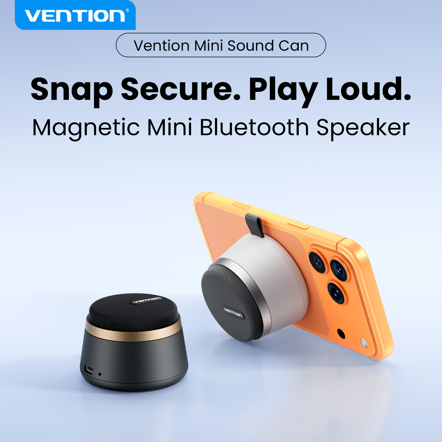 Vention 磁気ポータブル Bluetooth スピーカー IPX6 防水ミニシャワースピーカー強化低音 TWS ステレオ屋外スピーカーホルダー