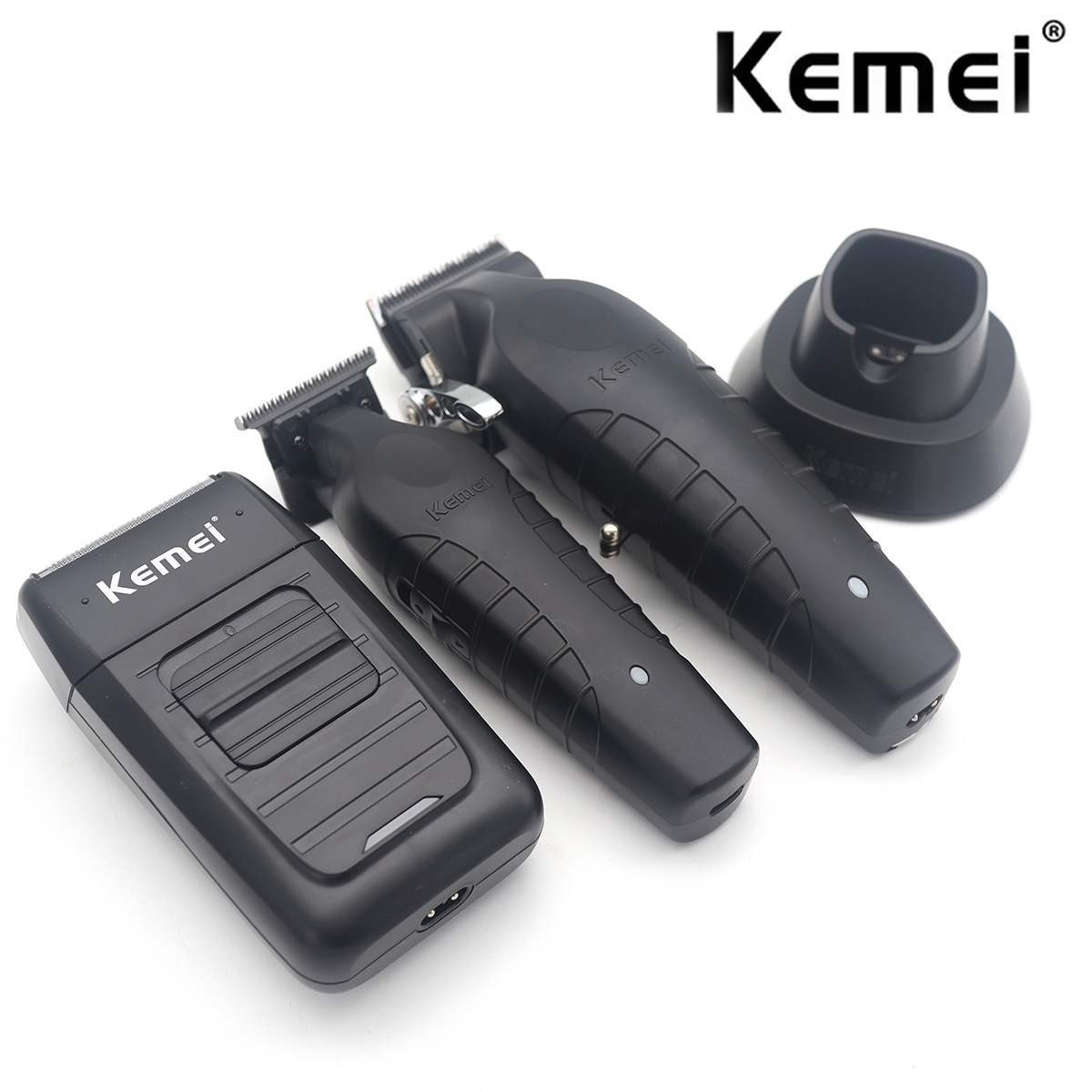 Kemei KM-2296 KM-2299 KM-1102 理髪バリカンキット男性電気シェーバーヘアトリマーマシンプロフェッショナルヘアカットマシン