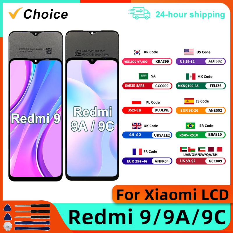 Xiaomi Redmi 9 9A 9C Lcd ディスプレイタッチスクリーンデジタイザ Redmi M2004J19AG M2004J19C アセンブリ交換部品
