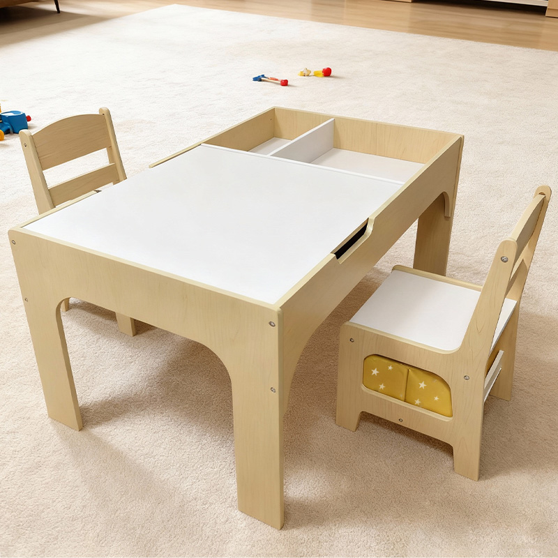 木製感覚テーブル モンテッソーリ キッズ アクティビティ テーブル プレイ パーティー キッズ テーブルと椅子のセット