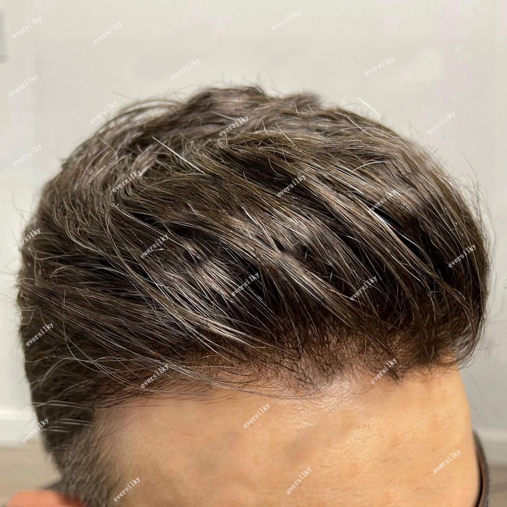 ブラウンブロンドブラックナチュラルヘアラインメンズかつら人毛ウィッグマイクロスキン超耐久性フルスキン PU 毛細管プロテーゼヘアピー